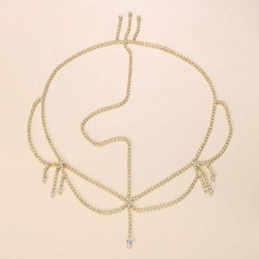 Imagem de Tiara Headband Acessório de Cabelo Testeira Festa Noiva Cor:Dourada - 