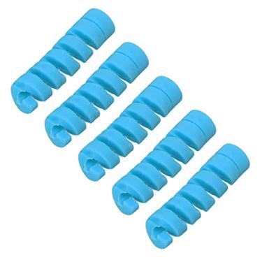 Imagem de Luva protetora de quadro de bicicleta, protetor de caixa de cabo de freio de câmbio de bicicleta universal elástico TPR decorativo para tubo de arame de 4-5 mm(azul)