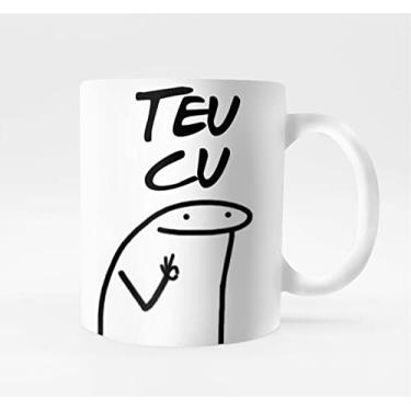Imagem de Genérico Caneca Meme Flork Teu C* Branca 325 ml Reutilizável Redonda Moderno Porcelana