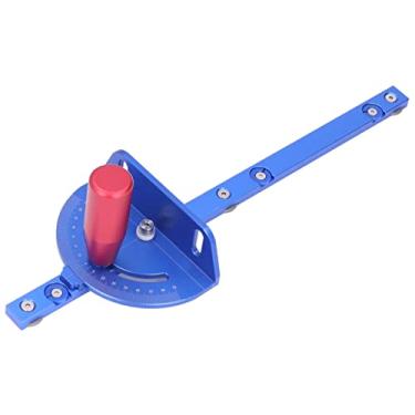 Imagem de Medidor de esquadria de liga de alumínio com ângulo de 75° e disco de retenção removível, transferidor de serra de esquadria de alta precisão para serra de mesa, fresagem e máquina de gravação