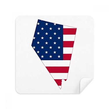 Imagem de Nevada America Mapa Estrelas Viagem Bandeira Óculos Pano Pano Pano Limpador de Tela Tecido Camurça Pacote com 2