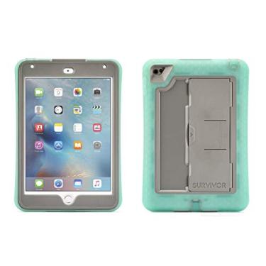 Imagem de Griffin Capa para iPad mini 4 com suporte embutido, verde e cinza Survivor, fina, protetora, absorção de choque, proteção de tela embutida, policarbonato, silicone