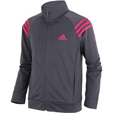 Imagem de Jaqueta esportiva feminina Adidas para eventos atléticos, zíper completo, ajuste confortável, tricô com bolsos laterais (cinza/média)