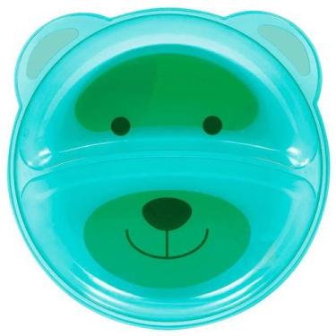 Imagem de Prato Infantil Bebê Com Divisórias Urso Azul Buba