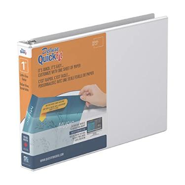 Imagem de QuickFit Fichário de 3 anéis de paisagem resistente, anel redondo, 20 cm x 28 cm, 28 cm, branco