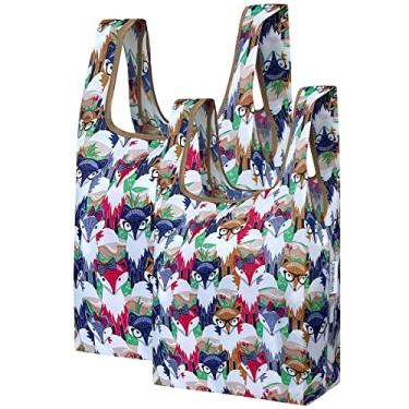 Imagem de Wrapables Saco de compras reutilizável JoliBag Collection (conjunto de 2), Raposas Inteligentes, Set of 2, Saco de compras reutilizável Jolibag Collection (conjunto com 2)