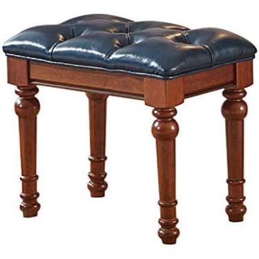 Imagem de KRASS Banqueta para quarto, banco de vaidade, cadeira de maquiagem, móveis de quarto de banheiro, capacidade 200kg, montagem fácil, azul, colecionador88