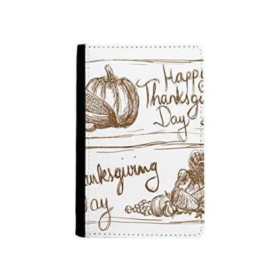 Imagem de Porta-passaporte padrão cinza selo do dia de Ação de Graças Notecase Burse carteira capa porta-cartão, Multicolor