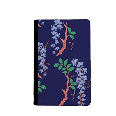 Imagem de Porta-passaporte roxo folha de cultura japonesa Notecase Burse carteira capa porta-cartão, Multicolor