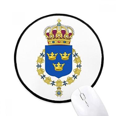 Imagem de DIYthinker Suécia, emblema nacional da Europa, tapete redondo para computador