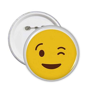 Imagem de Blink Smile Face Ilustração Padrão Pinos Emblema Botão Decoração Acessório 5 peças