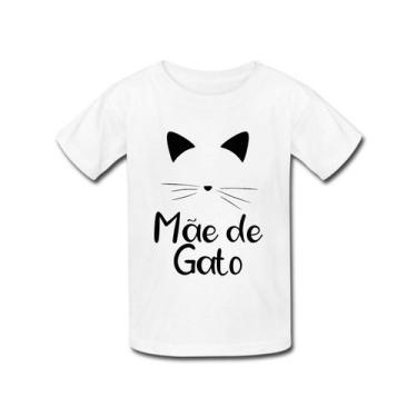 Imagem de Camiseta Infantil Mamãe De Gatinho Gato Gatinha Animal De Estimação -