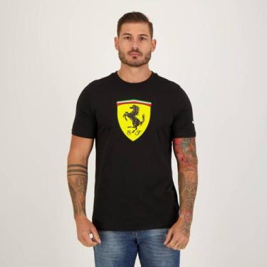 Imagem de Camiseta Puma Scuderia Ferrari Race Big Shield Colored Preta