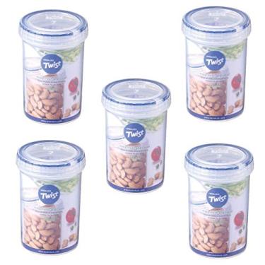 Imagem de Kit 5 Potes Com Tampa Hermética Lock & Lock - 330ml Cor: Azul