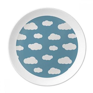 Imagem de Prato decorativo de porcelana Salver Prato de jantar Branco Cloud Blue Sky