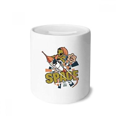 Imagem de DIYthinker Caixa de dinheiro de cerâmica com espaço alienígena e porta-moedas para presente de cofrinho