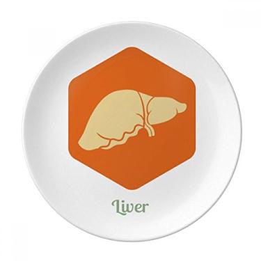 Imagem de Body Organs Fígado Laranja Prato Decorativo de Porcelana Salver Prato de Jantar
