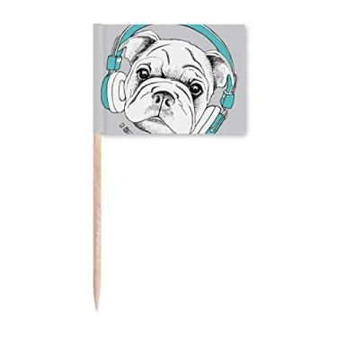 Imagem de Headset Music Vitality Sounds Bandeiras de palito de dentes para cães, enfeite de festa
