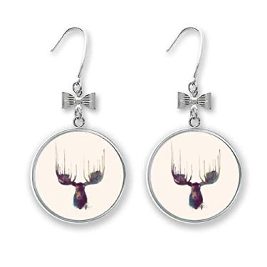 Imagem de Brinco de cabeça de animal de rena com efeito artístico, gancho perfurado