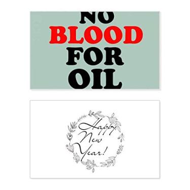 Imagem de Cartão de felicitações No Blood for Oil Love and Peace World New Year Festival Bless Message Present