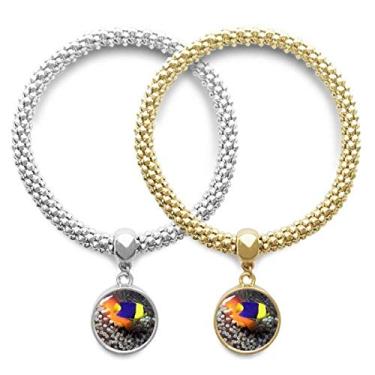 Imagem de DIYthinker Peixe anêmona oceano coral natureza imagem amante pulseira pingente joia corrente presente casal