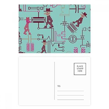 Imagem de Conjunto de cartão postal padrão de tomada de diagrama de circuito, cartão de agradecimento