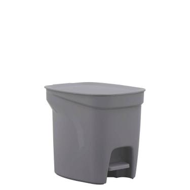 Imagem de Lixeira Tramontina Compact 7l Em Polipropileno Cinza Com Haste Em Aço Galvanizado Tramontina