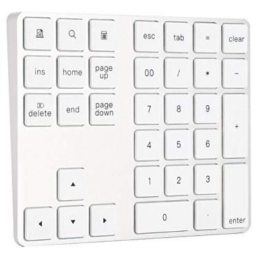 Imagem de Teclado Numérico Sem Fio, Mini Teclado Numérico Portátil de 34 Teclas, Teclado Numérico Ergonômico HUB de Liga de Alumínio Tipo C USB 3.0 Teclado Numérico para (Prata)