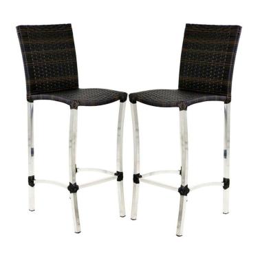 Imagem de 2 Banquetas Alta Cannes em Alumínio para Cozinha Bar Edícula
