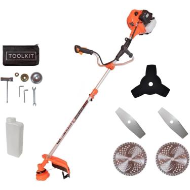 Imagem de Roçadeira Profissional 65CC 3HP Uso Contínuo Acessórios Inc. Lâminas, Discos, Podadora de Grama