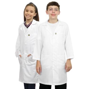 Imagem de Jaleco infantil laboratório escolar unissex algodão branco