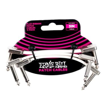 Imagem de Ernie Ball Flat Ribbon Patch Cable 3-Pack, 3in, White (P06384)