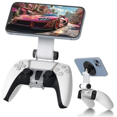 Imagem de Orzero Magnetic Controller Phone Mount Clip compatible for PS5 Dualsense Controller, Adjustable Mag-Safe holder Accessories for iPhone and Android Phones Remote Stream Gaming - Black