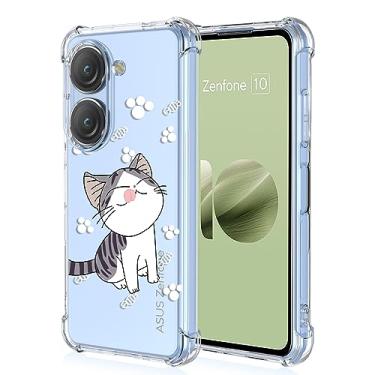 Imagem de XINYEXIN Capa transparente para Asus Zenfone 10 design bonito padrão gatinho fino à prova de choque transparente TPU macio capa protetora - gato