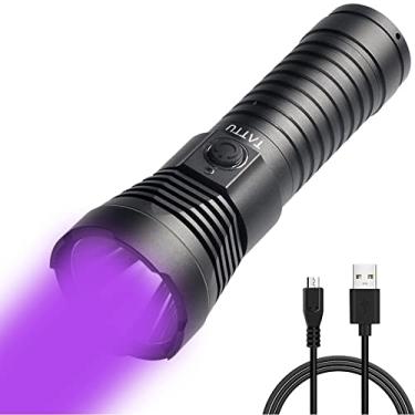 Imagem de Lanterna UV Tattu U3 395 nm, luz negra, lanterna recarregável, luz negra 10 W, lâmpada LED ultravioleta com cabo de carregamento micro USB