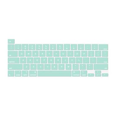 Imagem de MOSISO Capa de teclado compatível com MacBook Pro 33.0 cm M2 2023, 2022, 2021 2020 M1 A2338 A2289 A2251 e compatível com MacBook Pro 16 2020 2019 A2141 Touch ID, película protetora de silicone, verde