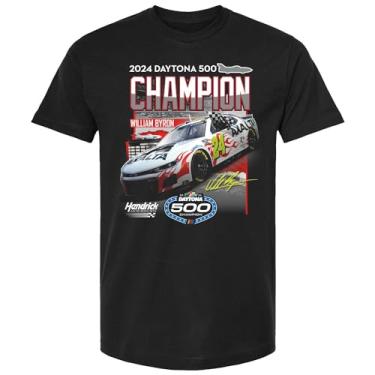 Imagem de William Byron #24 NASCAR 2024 Daytona 500 Champion 2.19.2024 Camiseta Win, Preto, GG