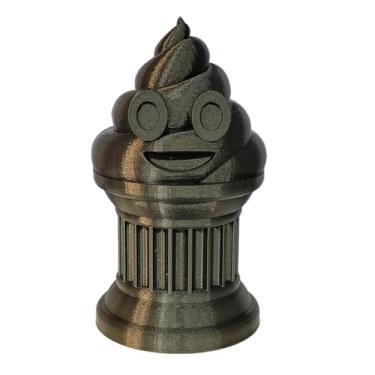 Imagem de Znet3D Troféu Emoji Poop – Prêmio ou presente perfeito – Feito à mão com fabricação aditiva – 15 cm de altura – Com um emoji sólido de cocô preso em uma coluna (Preto)