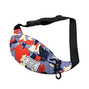 Imagem de ANKOMINA Pochete infantil de camuflagem pequena para meninos, bolsa de cinto com alça ajustável para crianças, esportes, corrida, acampamento, acampamento, D, One Size