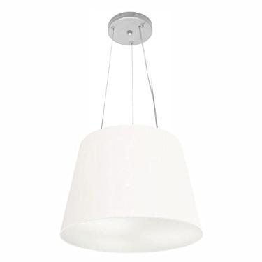 Imagem de Lustre Pendente Cone Cúpula Tecido 30/40x30, Vivare Iluminação, Pendente4152 BR, Branco, Médio