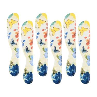 Imagem de UP ware Espalhador de queijo e manteiga de 15 cm com 6 peças de melamina multiuso para creme, queijo, geleia, maionese, cobertura, sanduíche, conjunto de espalhador de queijo (borboleta)