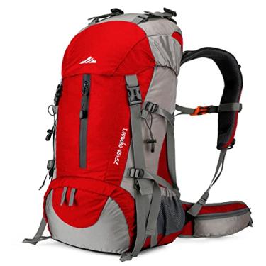 Imagem de Mochila de caminhada de 50 L da Loowoko, bolsa impermeável para acampamento essencial com capa de chuva, mochila leve de 45 + 5 litros
