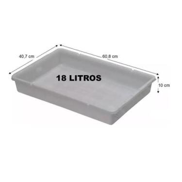 Imagem de Bandeja Plastica 18 Litros Açougue (10X40,7X60,8cm) - Bolivar Plástico