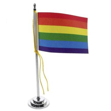 Imagem de Bandeira De Mesa Glbt Orgulho Gay 15 Cm - Sp Bandeiras