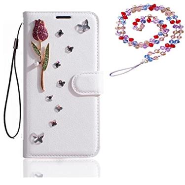 Imagem de Capa para Xiaomi Poco X4 Pro 5G, carteira de couro brilhante, capa protetora para celular e alça de pescoço [suporte] [compartimentos para cartões] [fecho magnético] para Xiaomi Poco X4 Pro 5G capa de