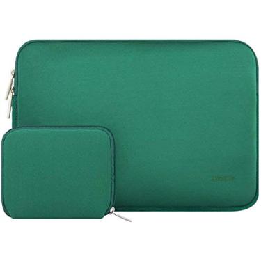 Imagem de MOSISO Bolsa De Manga Compatível Com 2019 Macbook Pro De 16 Touch Bar A2141, 15-15,6 Macbook Pro Retina 2012-2015, Notebook, Capa De Neoprene Repelente À Água Com Estojo Pequeno, Pavão Verde