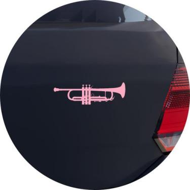 Imagem de Adesivo de Carro Trompete Instrumento Musical - Cor Dourado - Melhor A
