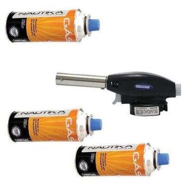 Imagem de 1 Maçarico Portátil Culinário Ferimte Ma54 + 3 Latas Naut - ferimte/na