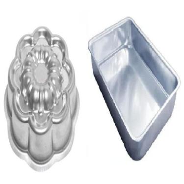 Imagem de Kit de Assadeiras = 1 Forma Retangular Extra Alta + 1 Forma Bolo Flor 