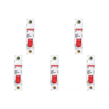 Imagem de Kit C/5 - Disjuntor Steck Din Unipolar 16A Sd61 3Ka